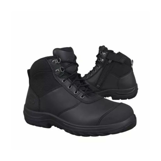 Oliver 34-660 Zip-Side Lace Up Safety Boots, Black | Southland